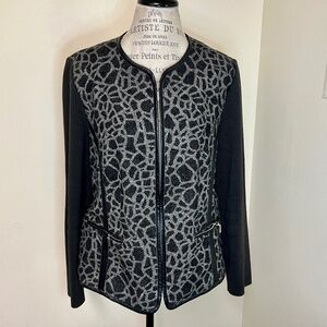 Peter Nygard wool mix jacket with leather trim Size XL - rare find!